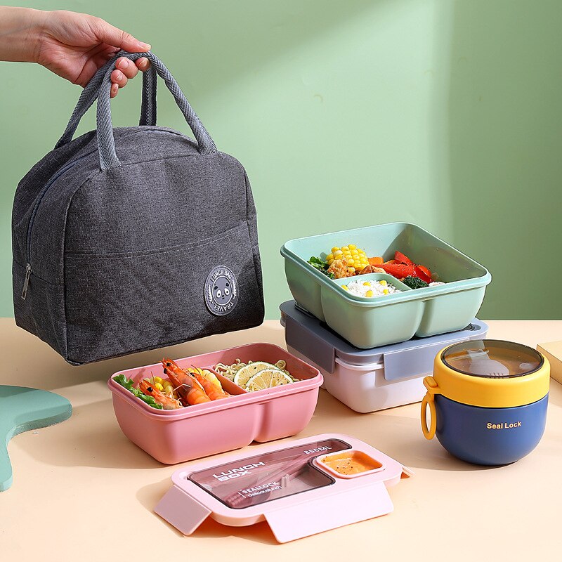Bento Box Lunch Box, Portable Insulated Lunch Containers Set for